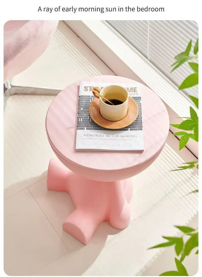 Light Luxury Cartoon Sofa Edge Table Creative Flat Head Coffee Table Small Household Plastic Coffee Table Furniture Side Table